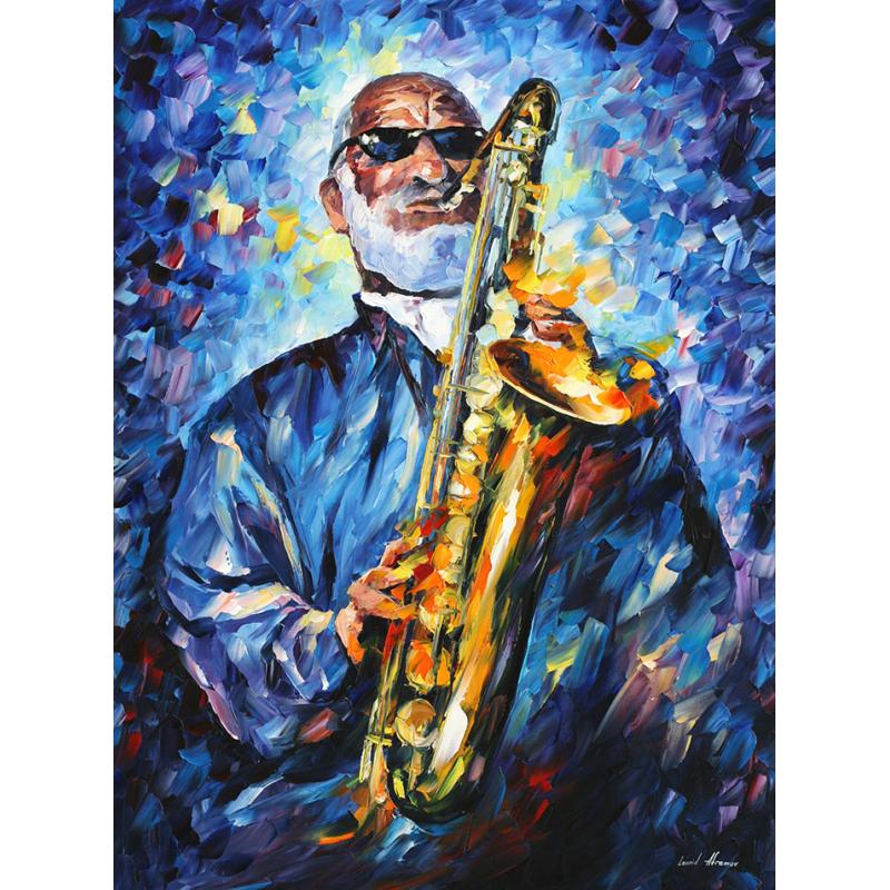 Gallery value USD17400 SONNY ROLLINS 2 - PALETTE KNIFE Oil Painting On Canvas By Leonid Afremov